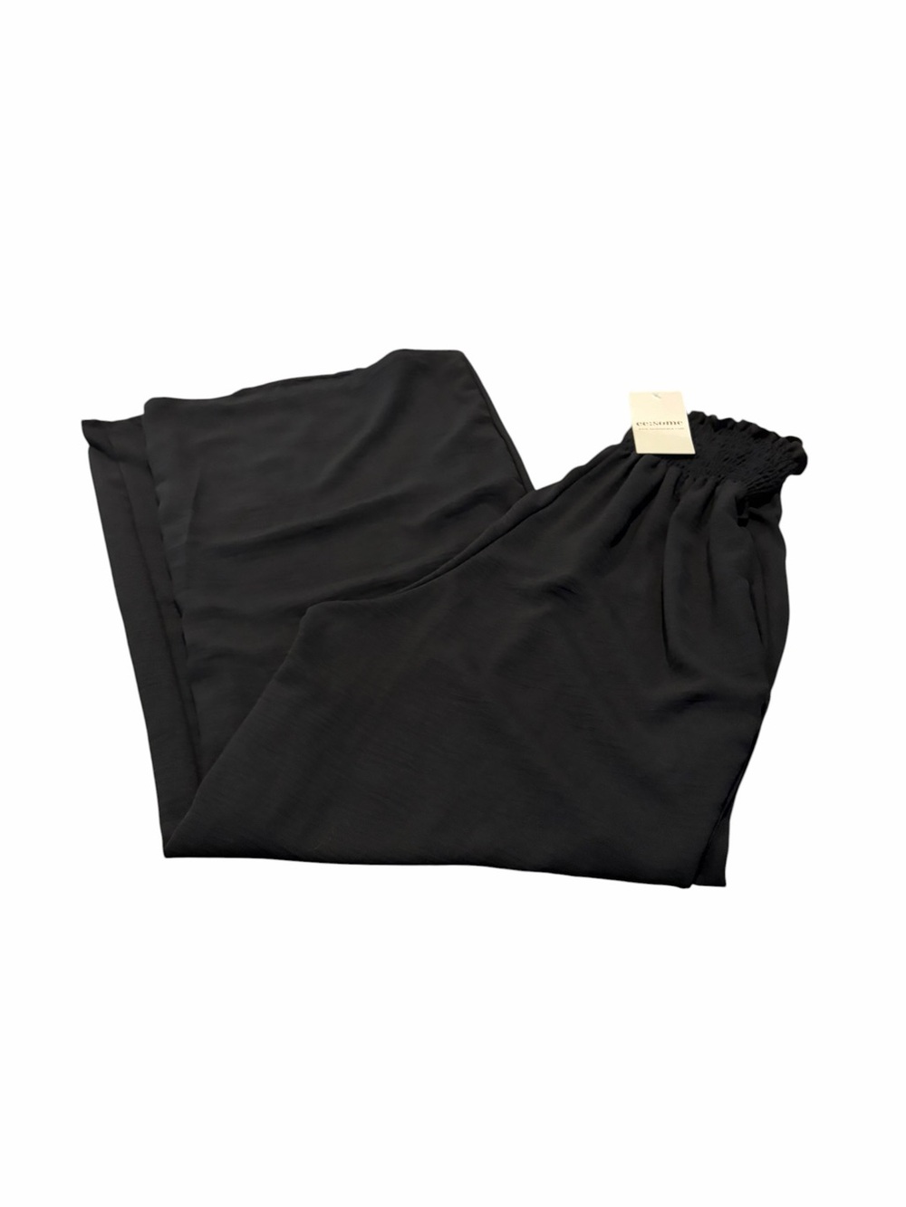 EE:SOME black smocked waist wide leg pants